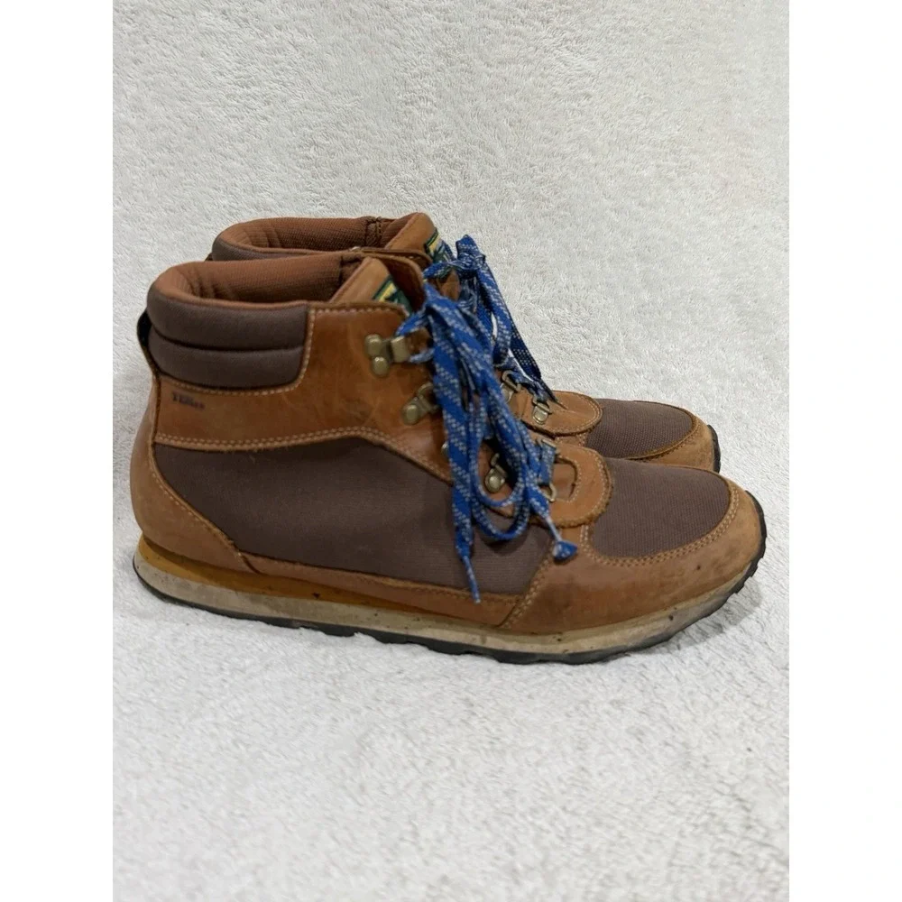 LL Bean Causal Hiking Boots Brown Leather  Lace Up Mens Size 11 Tek 2.5 #503316